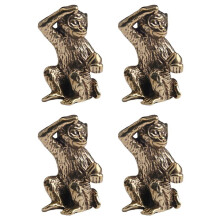 4X Bronze Estátua de Macaco Estátua de Macaco Acessórios de Paisagem, Mesa de Chá, Mesa Antiga Pequena Peça de Bronze