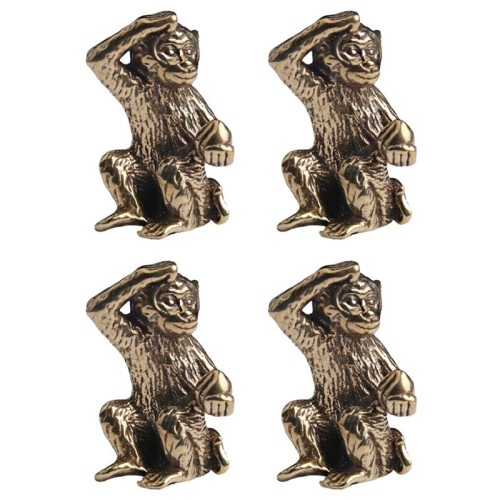4X Bronze  Monkey Statue Monkey Statue Landscape Accessories, Tea Table, Desk Antique Small Bronze Ware