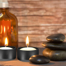 48 Pcs Candle Jar Decorative Labels Empty Storage Tins Candle Tin Can Candlestick Holders Round Tin Containers, D