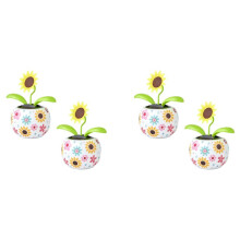 4X Tournesol Solaire Dansant Fleur Jouets Solaires à Énergie Solaire Balançant Animé Danseur Jouet Bureau Bureau Voiture Décoration pour Voiture