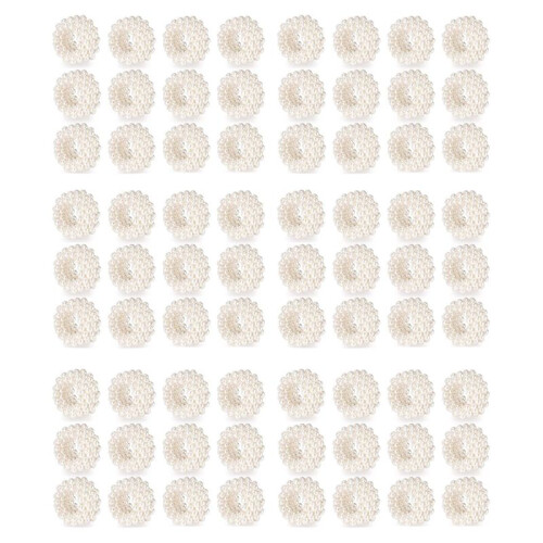 Ensemble de 72 Ronds de Serviette, Décoration de Table de Boucle de Serviette de Mariage en Perles Blanches