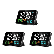 3X Digital Clock Alarm Clock WiFi Clock, Extra Large Letters, Temperature and Humidity, Calendar, 4-Level Brightness