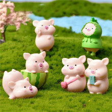 14 Pcs Cochon en Plastique DIY Décoration Figurines Paysage Accessoires Fée Jardin Miniatures Chambre Décor