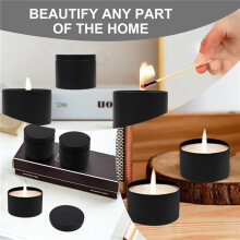 48Pcs Black Candle Tins, 4Oz Empty Candle Tin with Lids for DIY Candles Making, Matte Full Candle Jars for Candle Making