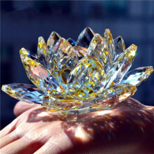 2X C Kristall-Lotusblumen-Figur, Valentinstag, Hochzeitsdekoration, Glaskunst, Sammlung, Briefbeschwerer, Tischdekoration, Souvenir, Geschenk