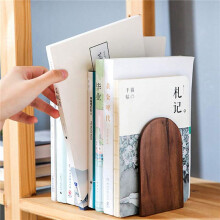 Wooden Bookends Heavy Duty Bookshelf Anti-Slip Bookends(4pcs)