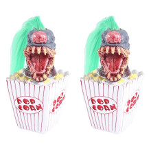 2X Sculpture de Clown, Décoration de Clown D'Halloween, Clown de -Corn Effrayant Tête de Clown Statue Résine Artisanat Clown de L'Espace Vert