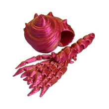 3D-Printen Heremietkreeft Multi-Joint Beweegbaar Model Shouban Behuizing Decoratie Ornamenten Speelgoed, Rood-Goud Gradiënt
