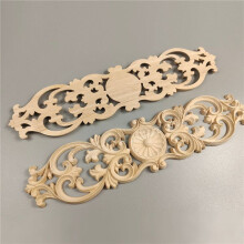 16pcs 30Cmx7Cm Woodcarving Decals Carved Corner Flower Home Decoration Cabinet Door Bed Decorative