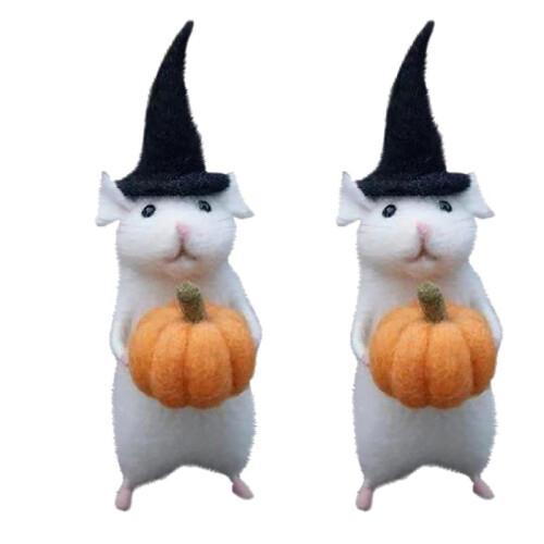 Mouse Decorations, Cute  Mouse Figurines for Halloween Decorations, Handmade Needle  Decorations