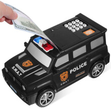 Cyfrowa Skarbonka na Odcisk Palca Samochód Policyjny Hasło dla Dzieci Skarbonka Skarbonka z Hasłem dla Dzieci Puzzle Locker