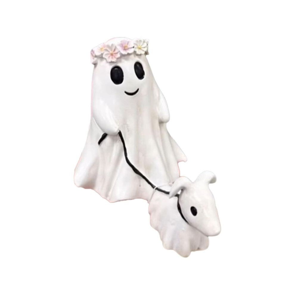 Walking Dog Statue, Spooky Dog Halloween Figurine,Halloween Dog Statues, Walking His Dog B Tauoh