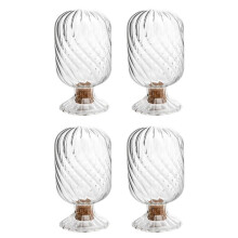 4 Set Helix Shaped Match Holder, Glass Matches Cloche for 4 Inch, Upside Down Match Holder Jar , Not Include Matches