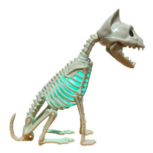 Halloween Cat Statue Skeleton Ornament Model with Light Aesthetic Desktop Crafts Animal Statue for Cabinet Bookshelf