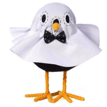 Halloween Standing Bird Statue, Bird Statue, Halloween Bird Doll, Desktop Home Window Decoration White