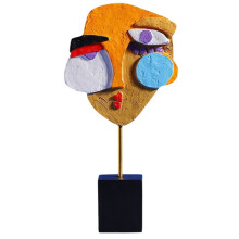 Modern Abstract Mask Sculpture Home Statue Decoration Resin Figure Ornaments Living Room Desktop Cabinet Face Crafts,A