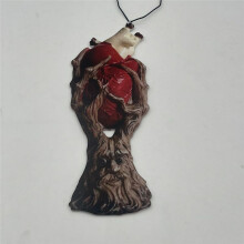 2PCS Halloween HeartRoots Ornaments Red Anatomical Heart Tree Statue Desktop Horror Decoration