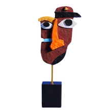 Modern Abstract Mask Sculpture Home Statue Decoration Resin Figure Ornaments Living Room Desktop Cabinet Face Crafts,C