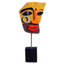 Modern Abstract Mask Sculpture Home Statue Decoration Resin Figure Ornaments Living Room Desktop Cabinet Face Crafts,B