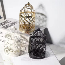Beiou Decoration Moroccan Lantern Taihua Candlestick Old Fashioned Decoration Silver+Gold