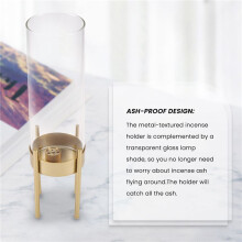 Incense Holder for Sticks,Incense Burner with Removable Glass Ash Catcher,Incense-Stick Holder with 9 Incense Holes