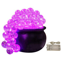 Halloween Bubbling Cauldron Set Halloween Decoraties Binnen DIY Kit met Transparante Bal Halloween Decoratie Roze-Paarse Batterij