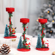 Christmas Candlestick Holder Centerpiece Tea Light Candle Stand for Living Room Bedroom Decoration A