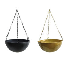 Indoor Decorative Hanging Planter Metal Art Decor Succulent Hang Basket Garden Accesorry,Black Large+Gold Large