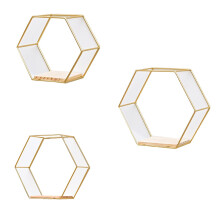 Zeshoekige Zwevende Lijst Wanddecoratie Wandgemonteerde Opbergrek Jiazi Home Furnishing Decoratiekunst