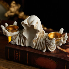 Candle Holder Vintage Resin Figurine Halloween Candle Holder Candlestick for Table B
