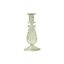 Romantic Glass Candle Holder Vintage Glass Candlestick Hydroponic Transparent Vase European Style Gift Transparent Green