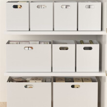 Bookshelf Right-Angle Storage Box Household Large Cabinet Sorting Box Snack Toy Plastic Box File Storage Basket A