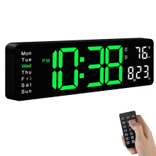 Relógio de Parede Digital, Relógio Digital de Exibição com Controle Remoto, para Sala de Estar, Quarto, Decoração, Presente para Idosos