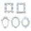 5Pcs  Frames -White Small Vintage Flower Oval Rectangle Baroque Frames Table Top Frame for Holiday Partys Decor 2