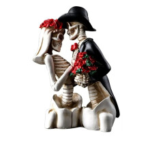 Estatuilla de Esqueleto de Resina, DecoracióN de Halloween, Amantes GóTicos, Estatuilla RomáNtica de Novia y Novio, Estatua de Boda, Regalos