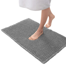 Waffle Carpet Bathroom Entrance Absorbent Floor Mat Waffle Door Mat Bathroom Non-Slip Foot Mat Gray