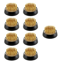 9 Pcs Flower Frogs Round Brass Flower Holder Japanese Ikebana Vase Floral Frogs Flower Arranger Flower Fixed Tools