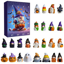 Caja de Calendario de Adviento con Adornos de Enanos de Halloween, Figuras de Gnomos, Calendario de Cuenta Regresiva, Muñecos Enanos, Caja de Regalo,