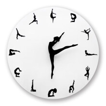 Charming Yoga Dancer Wall Clock, Baby Room Decoration, Modern Wall Clock, Dancer Wall Actor Decoration Clock