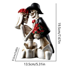 Skelettfigur Aus Kunstharz, Halloween-Dekoration, Gothic-Liebhaber, Romantische Braut- und Bräutigam-Figur, Hochzeitsstatue, Geschenke