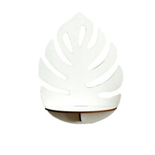 White Leaf Floating Wall Frame Display Wooden Plant Flowerpot Tray Storage Rack Girl'S Room Wall Decoration Gift