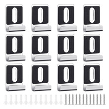 12Pcs Metal Mirror Clips Holder Kit,Mirror Hanging Clips with Screw , for Wall Mounting, Frameless Mirror Tile Display