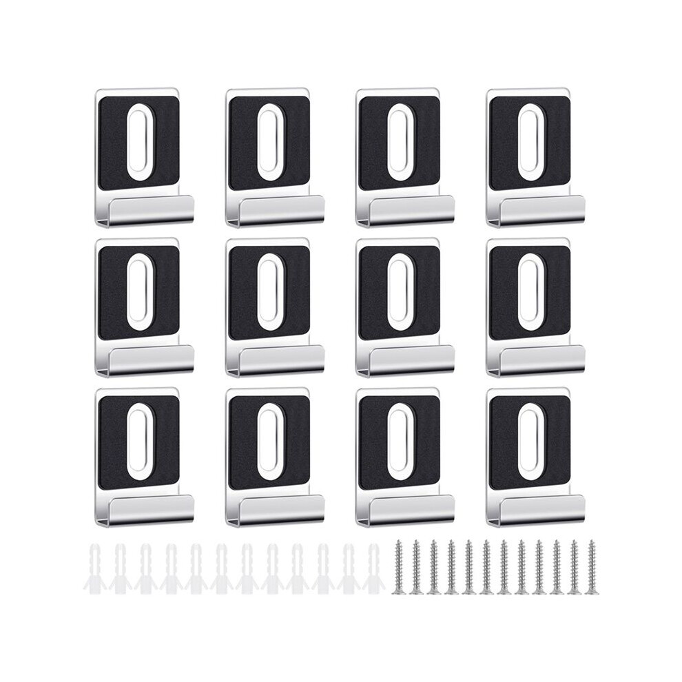 12Pcs Metal Mirror Clips Holder Kit,Mirror Hanging Clips With Screw For Wall Mounting, Frameless Mirror Tile Display 4711262717105