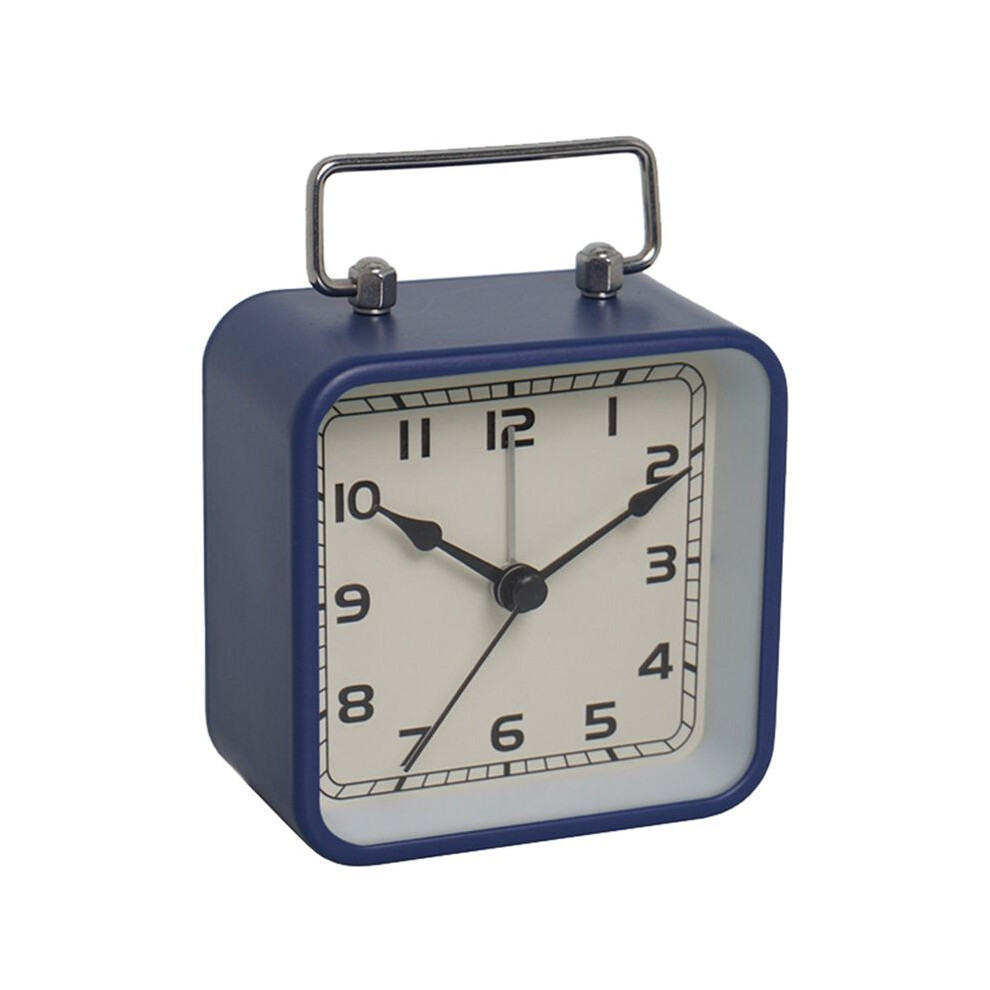 Small Metal Square Alarm Clock Desktop Silent Clock Students Sleep Luminous Quartz Watch Clock