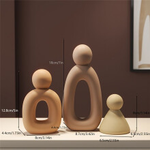 3PCS Abstract Family Figurines - Modern Minimalist Collectible Statue Set for Home Office Decor, Housewarming Gift
