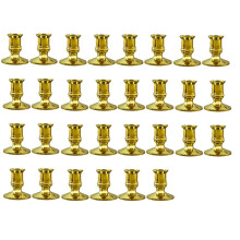 30 Peças Gold Pillar Candle Base Taper Candle Holder Castiçal Decoração de Natal
