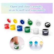 60 Leere Farbdosenstreifen 3 Ml mit 30 Pinseln im Set, Transparente Farbbecher mit Deckel Aus Acryl für die Malerei, Kunstschule