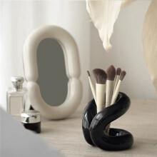 Portapenne in Ceramica Design Minimalista Corda con Nodo Portaspazzolino Portaspazzole per Vanità del Bagno e Decorazioni per Controsoffitti-C