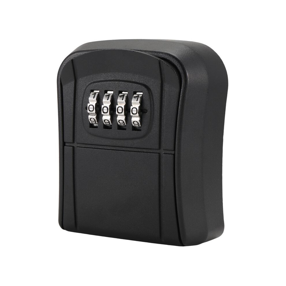 Key Box Wall Mounted Key Safe Outdoor Key Box With Resettable 4-Digit Numeric Code Waterproof Key Box (Black) 6032963200634