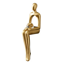 Denker Statue Abstrakte Figur Skulptur Kleine Ornamente Kunst Harz Statue zu Hause Gold Abstrakte Statue Büro Dekoration A